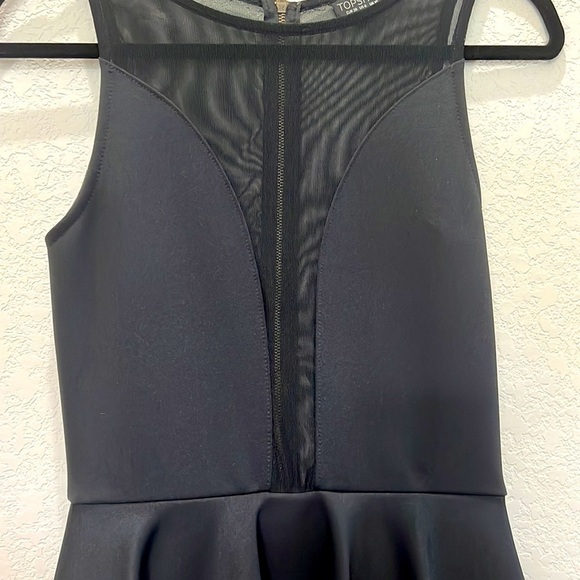 TopShop Mesh Bodycon Peplum Black Mini Dress with Ruffle Skirt - Y2K - Picture 8 of 12